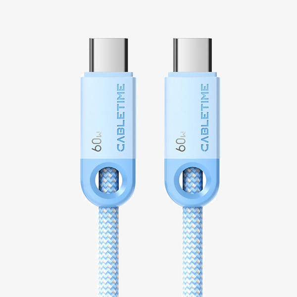 Đầu nối cáp USB C PD60W: USB C; Chiều dài: 2m, màu sắc: Xanh bện CUP3L